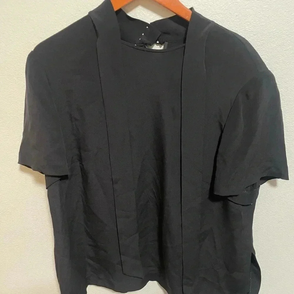 Talbots pure silk black blouse‎ size 16w